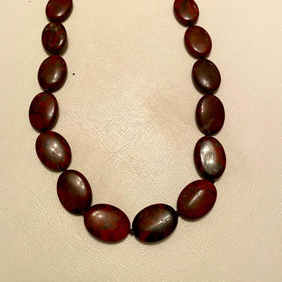 Mahogany Obsidian flat oval strand - Picture 1 of 7